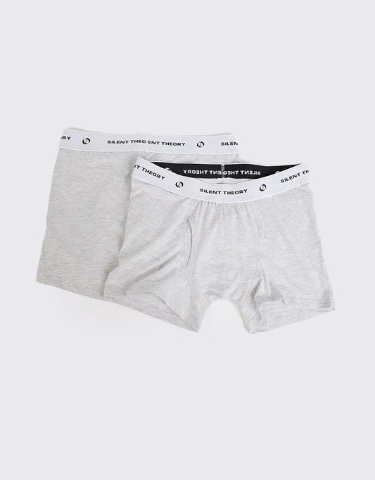 SILENT THEORY Mens 2pk Trunks - Grey Marle