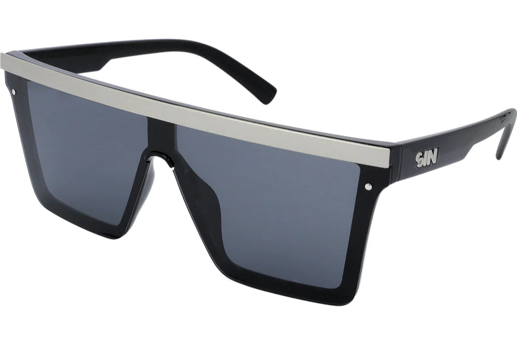 SIN The Bar Polarised Sunglasses - Black/Silver