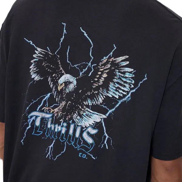 THRILLS Run For The Hills Box Fit Oversize Mens Tee - Washed Black