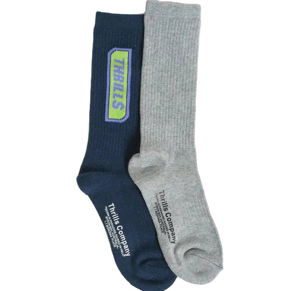 THRILLS Workwear 2pk Socks - Grey Marle