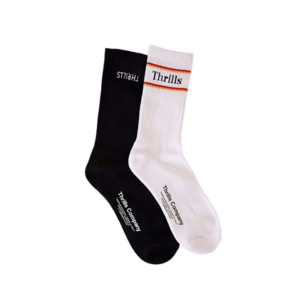 THRILLS Never Stop 2pk Socks - Black/White