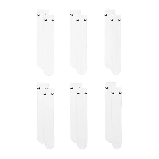 NIKE Everyday Cushioned Training Crew 6pk Socks - White/Black