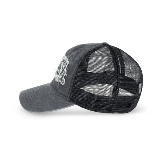 VON DUTCH Washed Snapback Trucker Cap - Grey