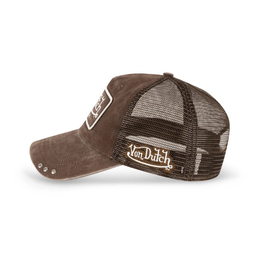 VON DUTCH Originals Super Patch Snapback Trucker Cap - Brown