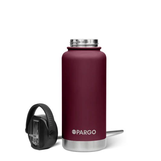 PARGO 950ml Insulated Sports Drink Bottle w/ Straw Lid - Wild Cherry