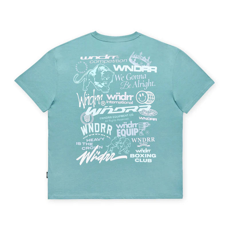 WNDRR Syndicate Box Fit Mens Tee - Dusk Blue