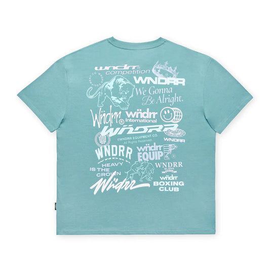 WNDRR Syndicate Box Fit Mens Tee - Dusk Blue