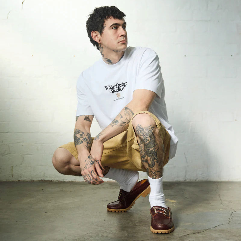 WNDRR Atelier Box Fit Mens Tee - White