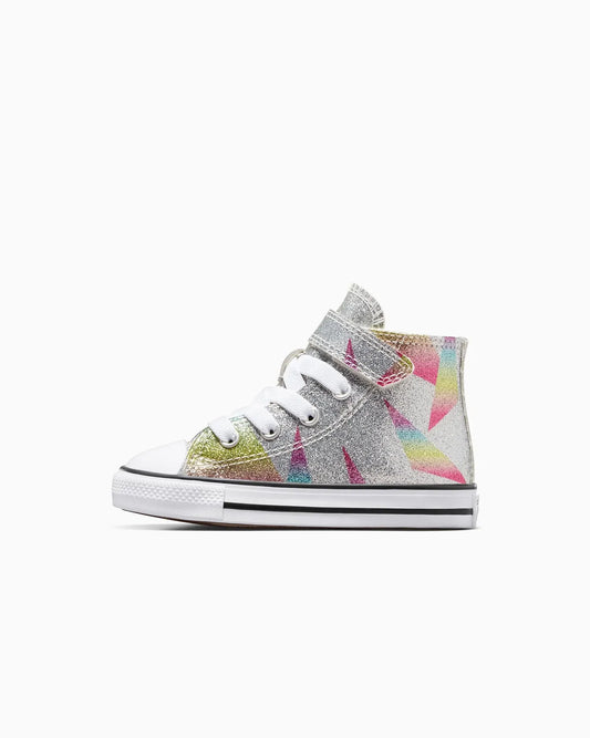 CONVERSE Chuck Taylor All Star Prism Glitter Infant Hi Shoe - Pure Silver/Aqua Soul/White