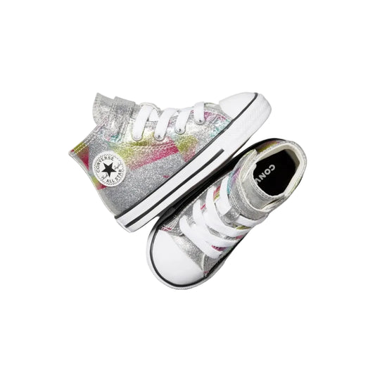 CONVERSE Chuck Taylor All Star Prism Glitter Infant Hi Shoe - Pure Silver/Aqua Soul/White