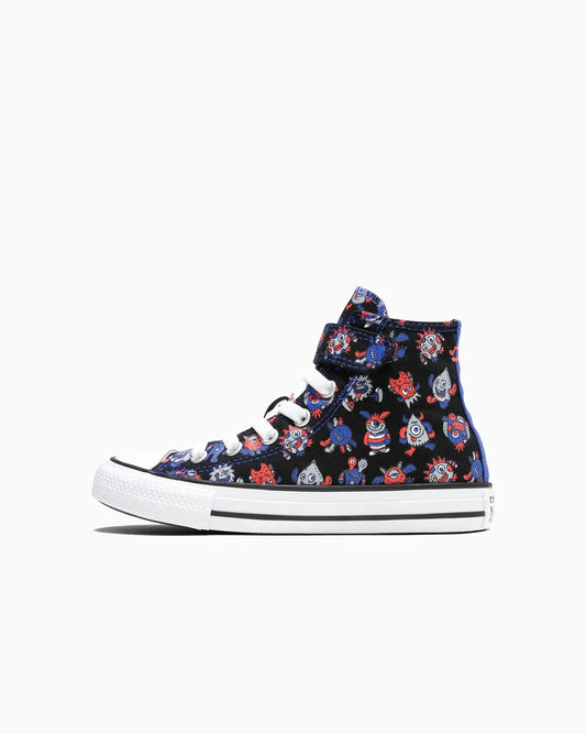 CONVERSE Chuck Taylor All Star Monster Mashup 1V Youth Hi Shoe - Black/Blue Flame/White