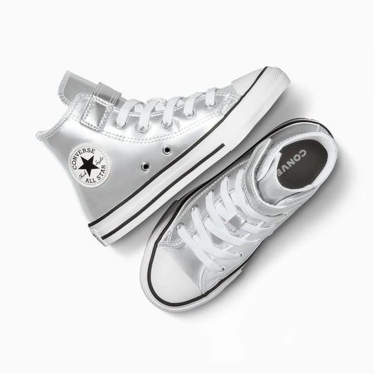 CONVERSE Chuck Taylor All Star Shine 1V Youth Hi Shoe - Silver/White/Silver