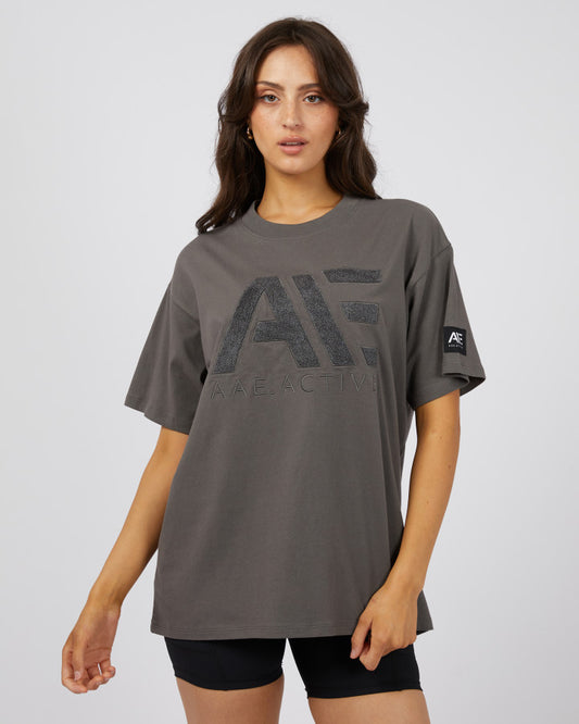 ALL ABOUT EVE Base Active Womens Tee - Charcoal