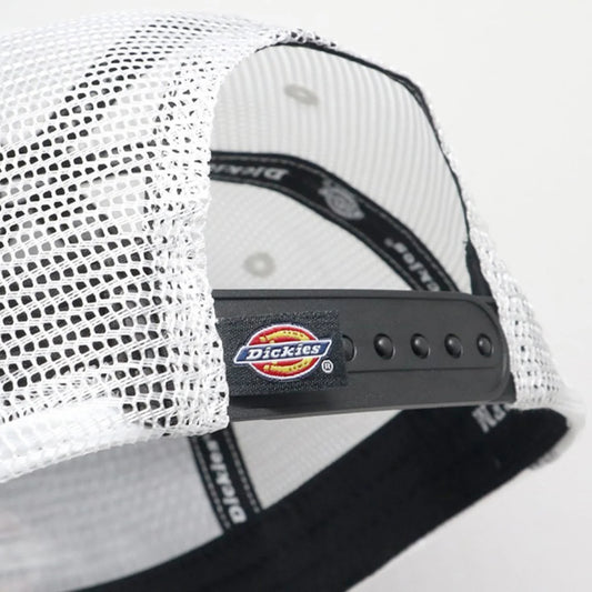 DICKIES Classic Logo Mens Snapback Trucker Cap - Black/White