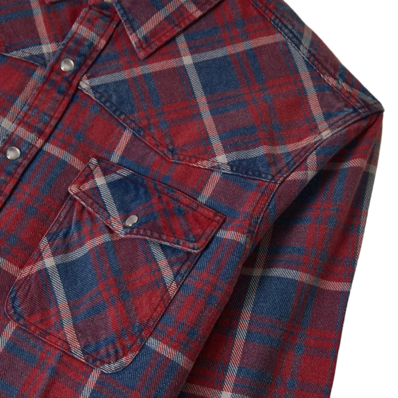 BRIXTON Waylon Mens L/S Flannel Overshirt - Denim Plaid