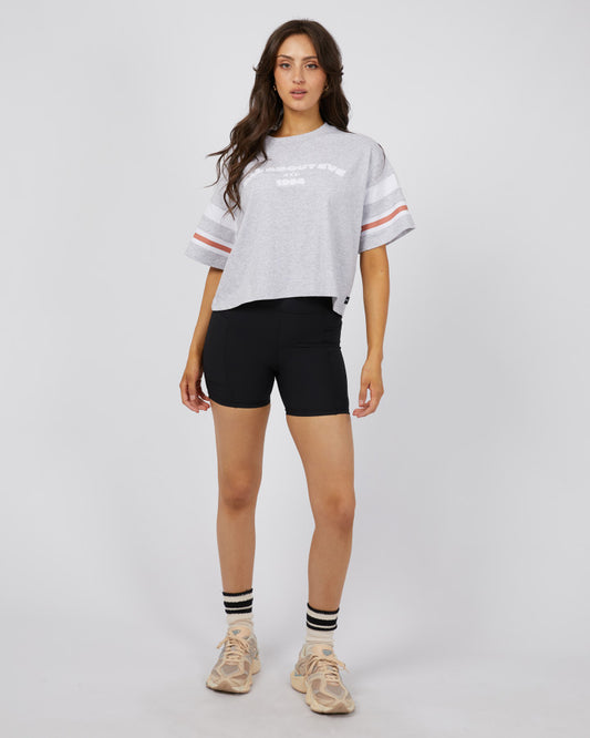 ALL ABOUT EVE Lazy Crop Womens Tee - Grey Marle