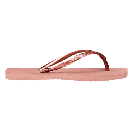 HAVAIANAS Slim Square Solid Crocus Rose Thong - Rose