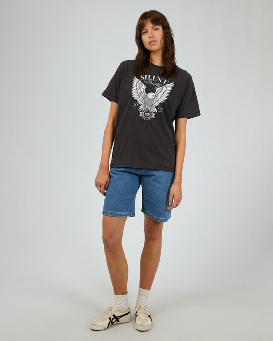 SILENT THEORY Limitless Womens Tee - Washed Black