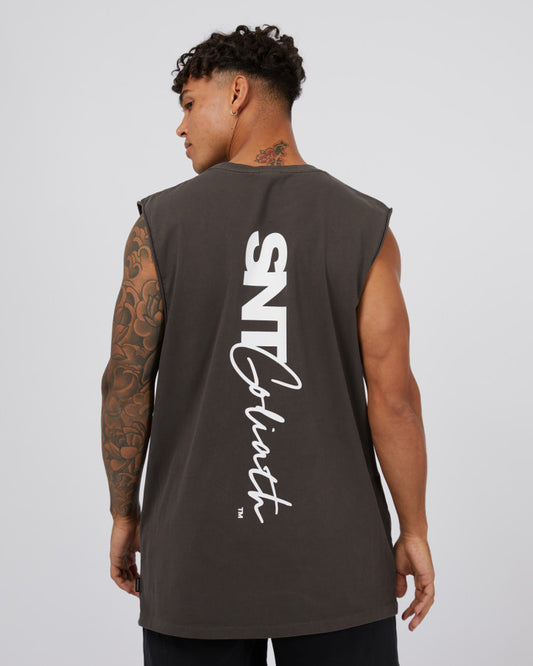 ST GOLIATH Overwrite Mens Tank - Coal