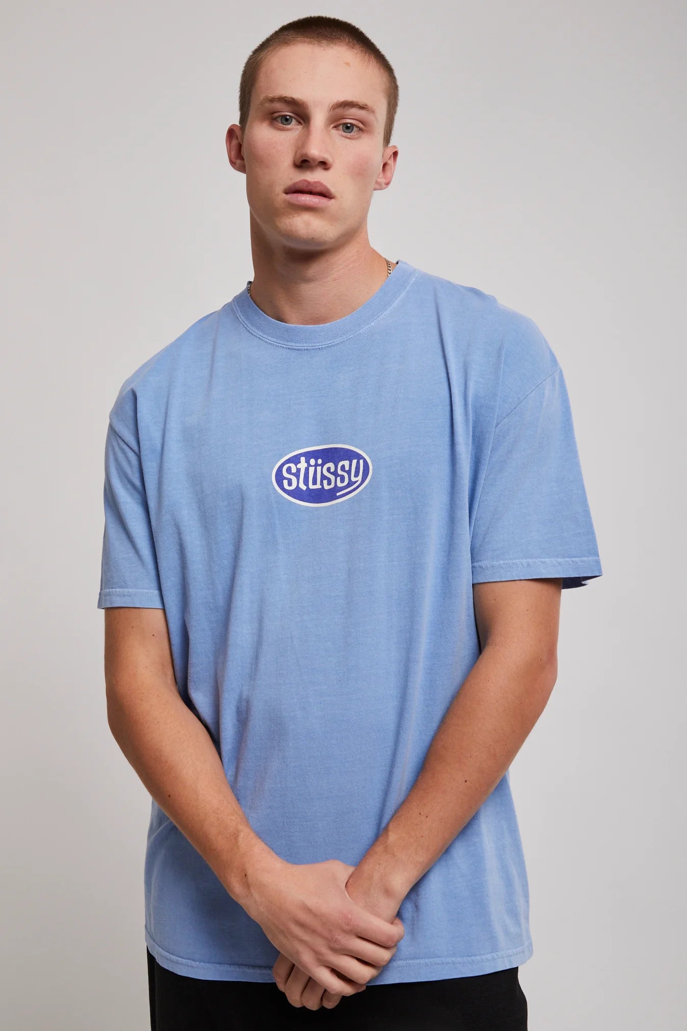 STUSSY Pitstop HW Mens Tee - Pigment Powder Blue – VENUE. STUSSY Pitstop HW Mens Tee - Pigment Powder Blue – VENUE.