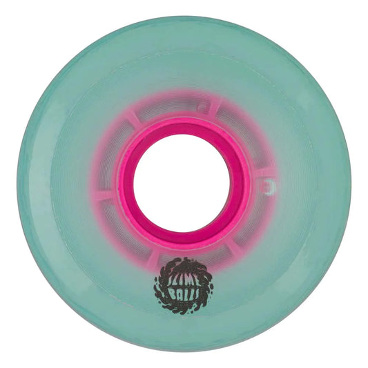 SANTA CRUZ 78A OG Slime Slimeballs 60mm Skateboard Wheels - Slime Chrome/Trans Green