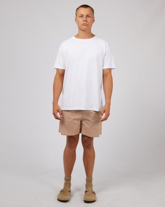 SILENT THEORY Stripe Mens Shorts - Mushroom