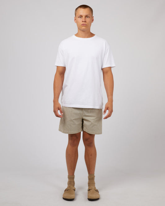 SILENT THEORY Stripe Mens Shorts - Tan