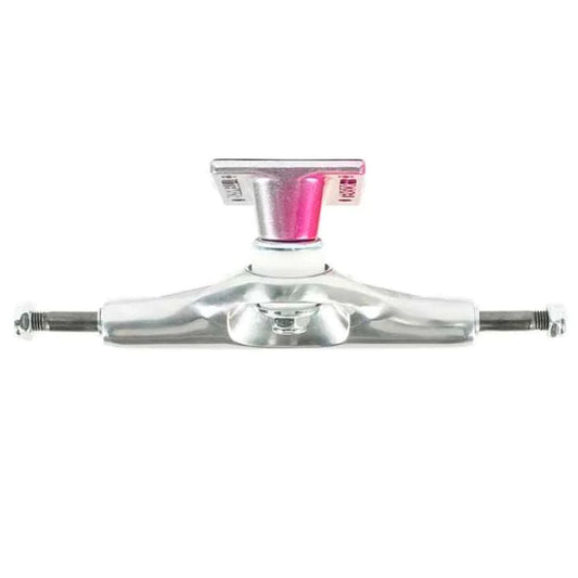 TENSOR Alum Stencil Mirror 5.5 Skateboard Trucks - Raw/Crimson Fade