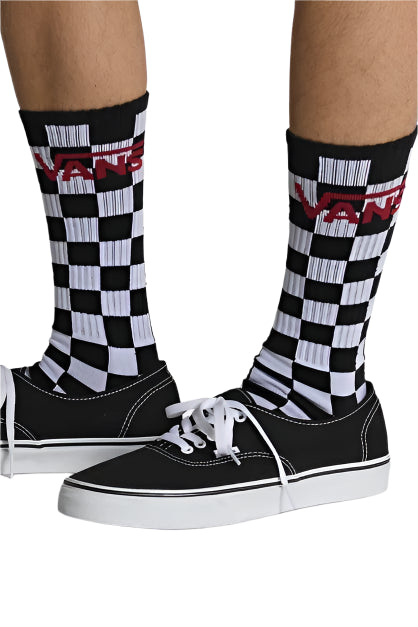 VANS Classic Crew 3pk Socks - Black/White/Checkerboard