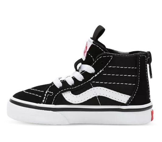 VANS SK8 Hi Zip Toddler Shoe - Black/White - VENUE.