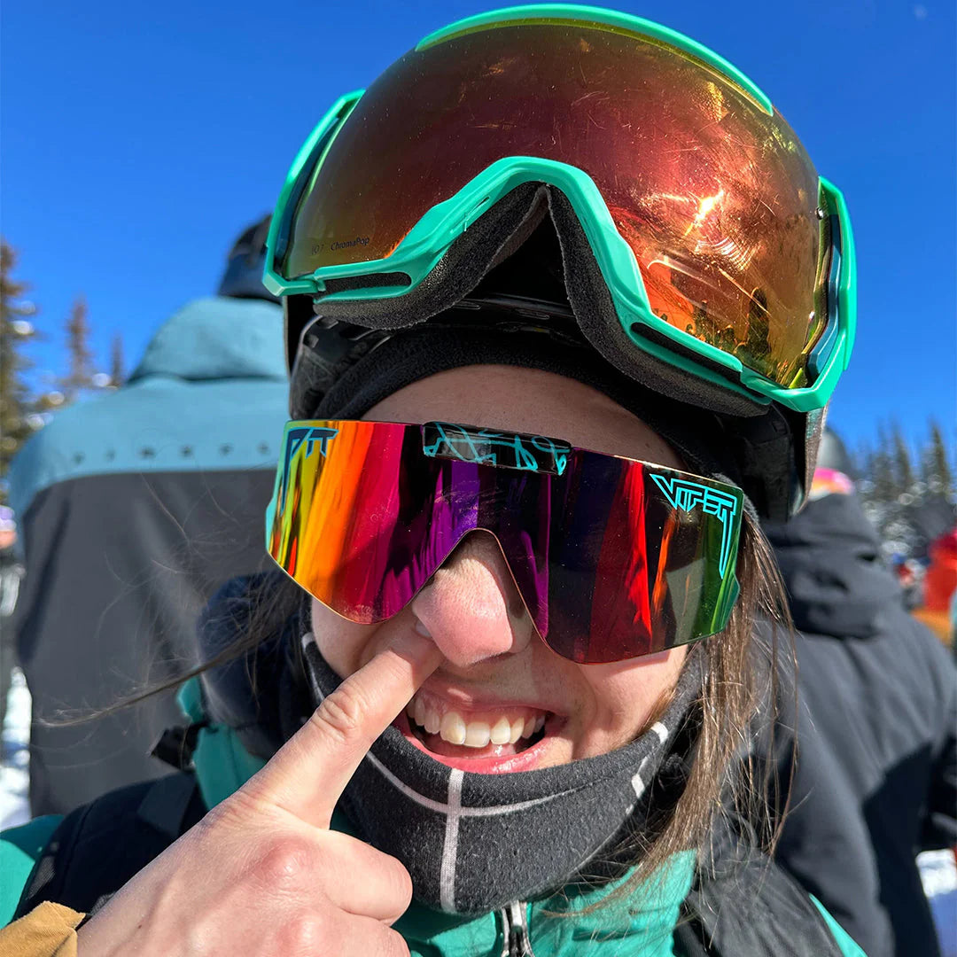 PIT VIPER The Voltage Flip Offs Sunglasses - Black/Pink Purple Revo