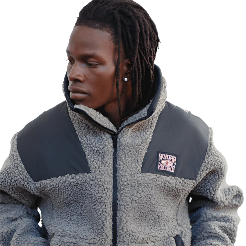 WNDRR Arc Sherpa Mens Jacket - Charcoal/Black