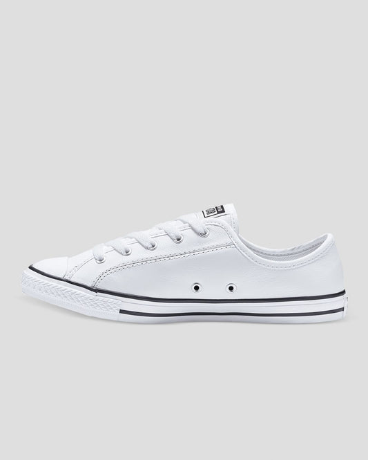 CONVERSE Chuck Taylor All Star Womens Leather Dainty Shoe - White - VENUE.