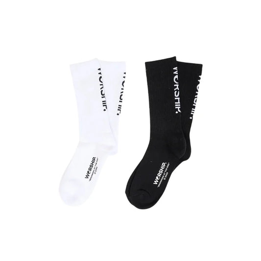 WORSHIP Core Organic 2PK Socks - White/Black