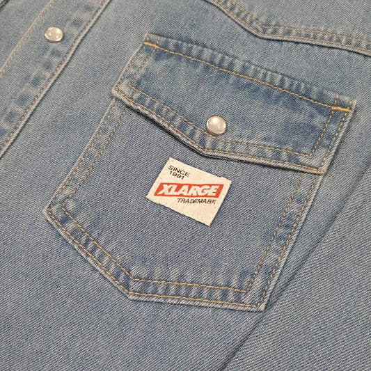 XLARGE Denim Western LS Mens Shirt - Mid Blue