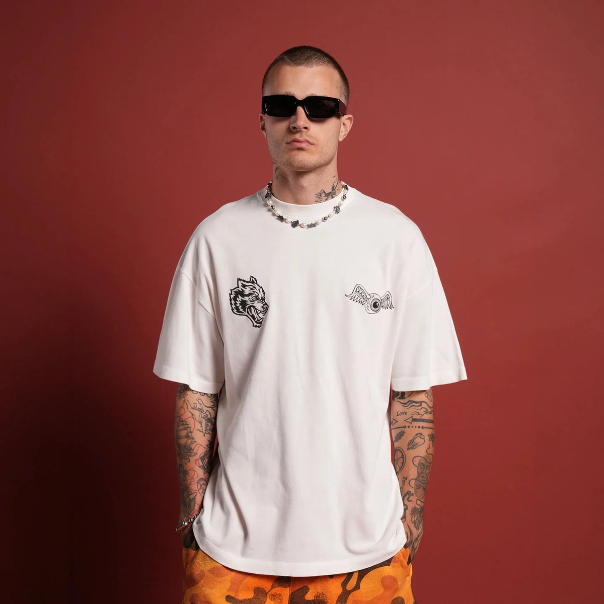 VON DUTCH Kulture Klash Premium Oversized Fit Tee - White