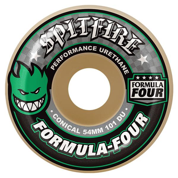 SPITFIRE 101 Formula Four Conical 56mm Skateboard Wheels - Green
