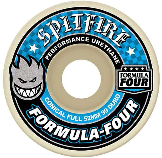SPITFIRE 99 Formula Four Conical Full 53mm Skateboard Wheels - Blue