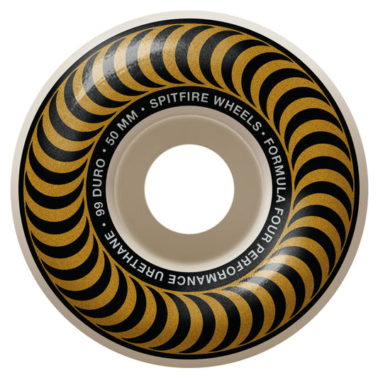 SPITFIRE 99 Formula Four Classic 50mm Skateboard Wheels - Gold Swirl