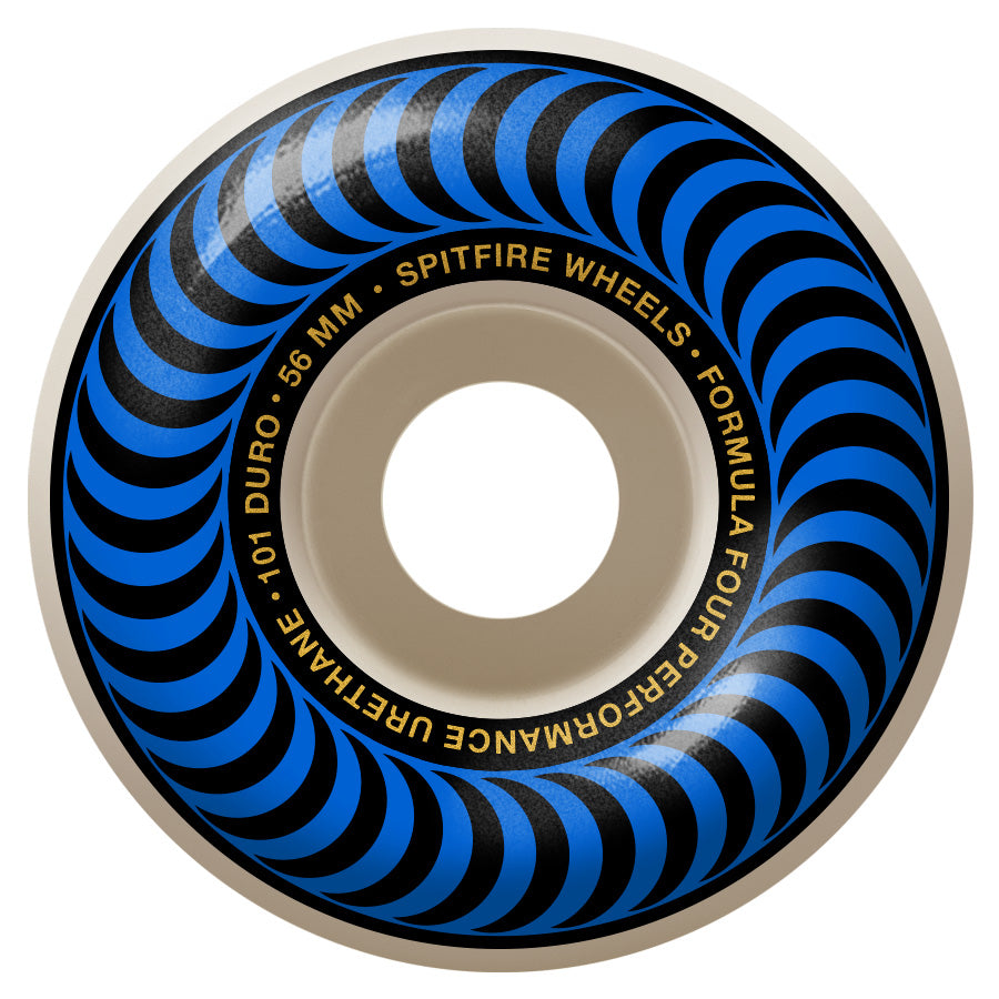 SPITFIRE 101 Formula Four Classic Swirl 56mm Skateboard Wheels - Blue