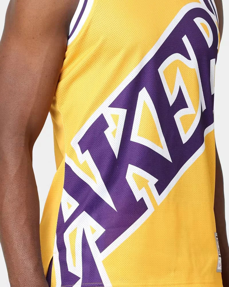 MITCHELL NESS LA Lakers Blown Out Fashion Mens Jersey Gold