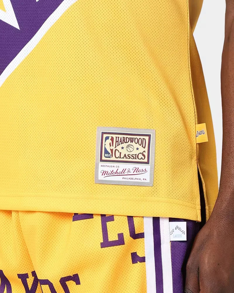 MITCHELL & NESS LA Lakers Blown Out Fashion Mens Jersey - Gold