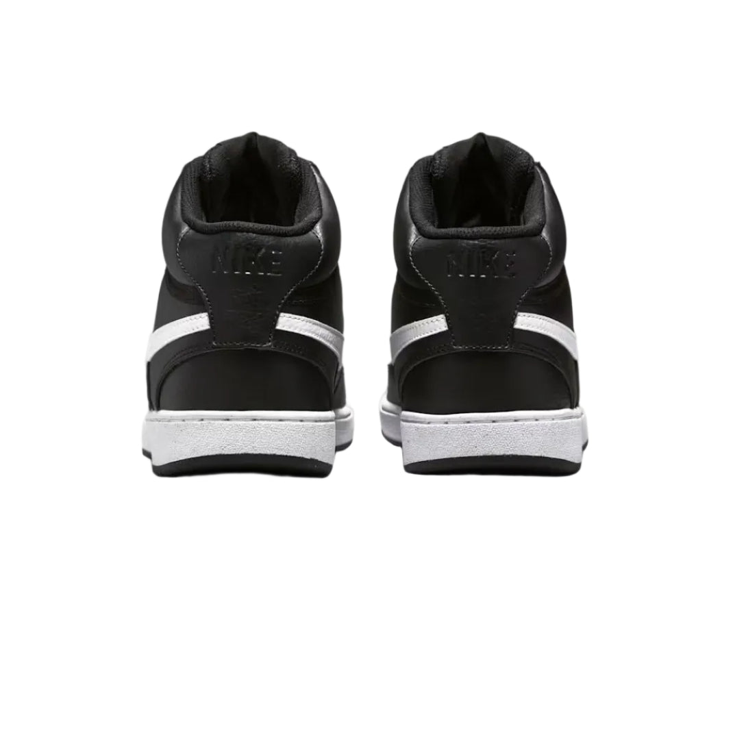 NIKE Court Vision Mid Shoe - Black/White/Black