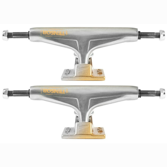 TENSOR Alum Stencil Mirror 5.5 Skateboard Trucks - Raw/Gold Fade