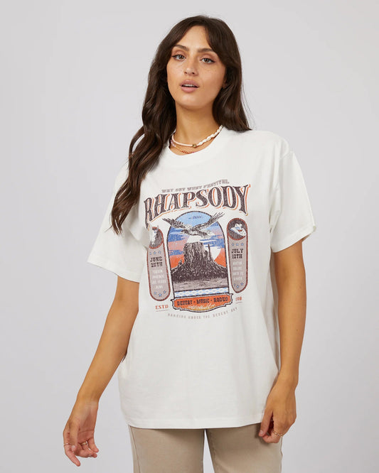 ALL ABOUT EVE Sky Dance Womens Tee - Vintage White