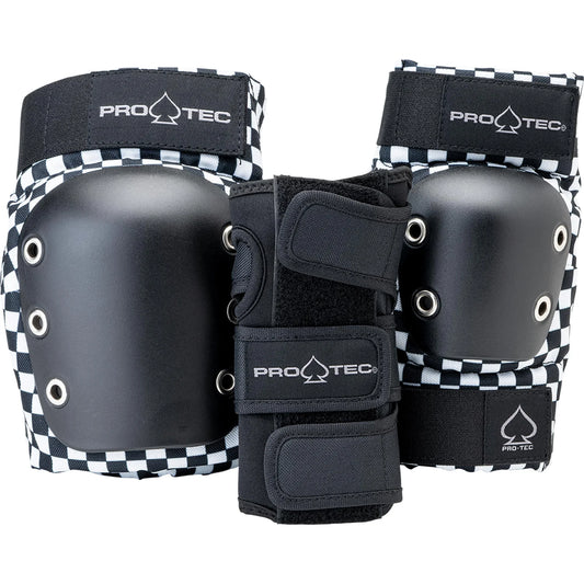 PRO-TEC Street Adult 3pk Safety Pad Set - Black/Checker