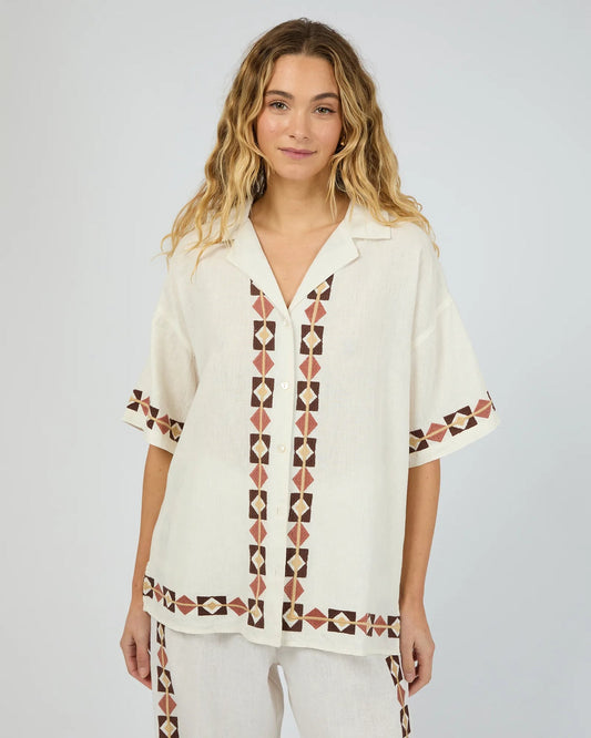 SILENT THEORY Los Cabos Womens Shirt - Vintage White