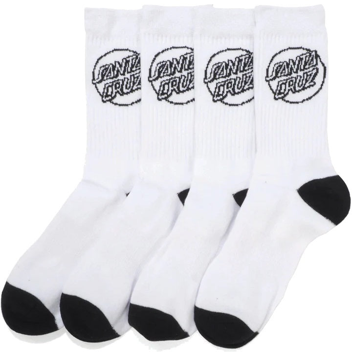 SANTA CRUZ Opus Dot Mens 4pk Socks - White