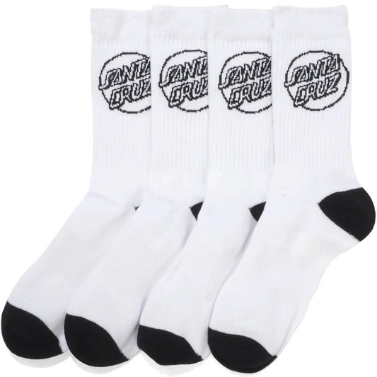SANTA CRUZ Opus Dot Mens 4pk Socks - White