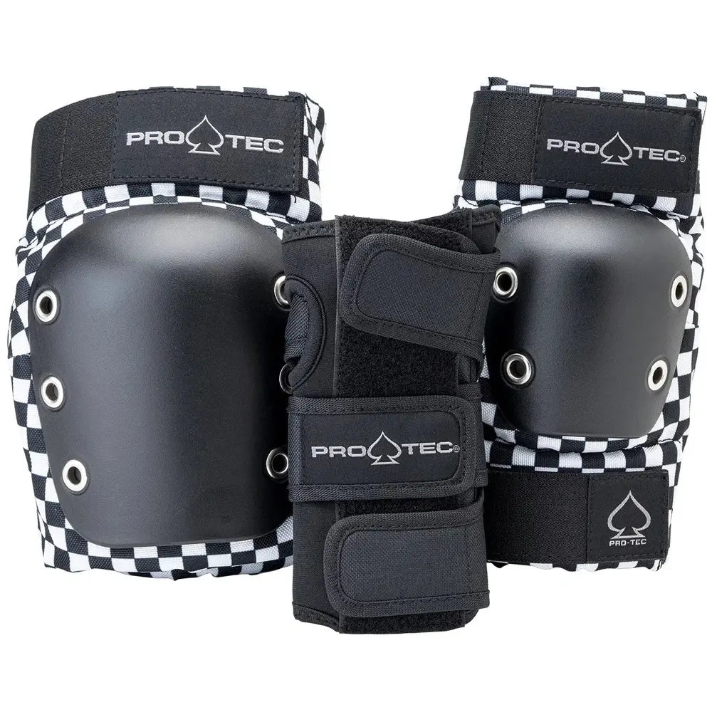 PRO-TEC Street Elbow & Knee Safety Pad Set - Black Checkerboard